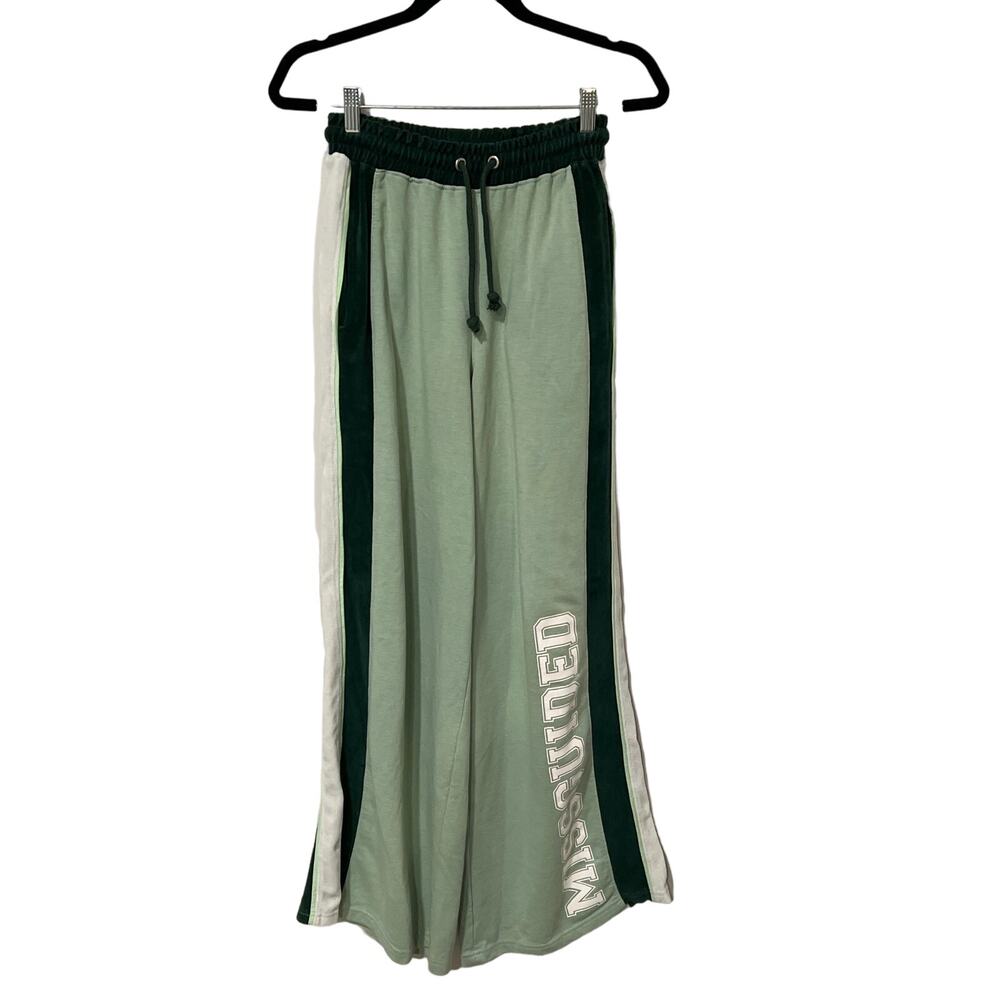 Missguided, Green, Sweatpants, Baggy, Flair Leg, Size‎ 6, 1014P